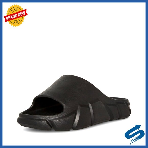 Men\'s Slide Sandals with Leather Insole, Wide Flatform Sole, Slip-On Design main image 5